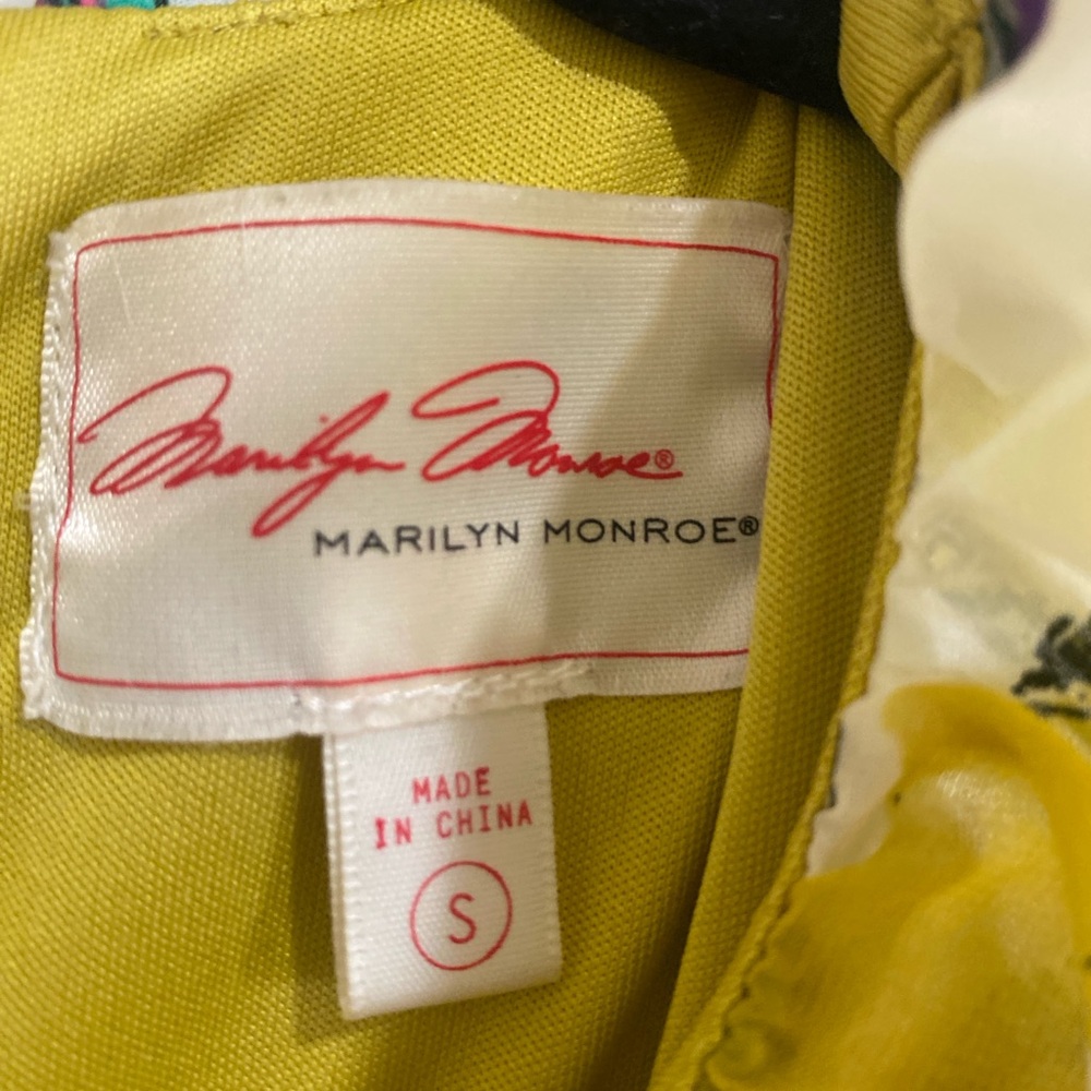 Marilyn Monroe Yellow Dress with Fashion Print Vintage - Picture 7 of 7